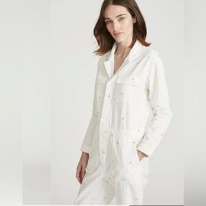DRIFTWOOD Carly White Dizzy Daisy Denim Coverall